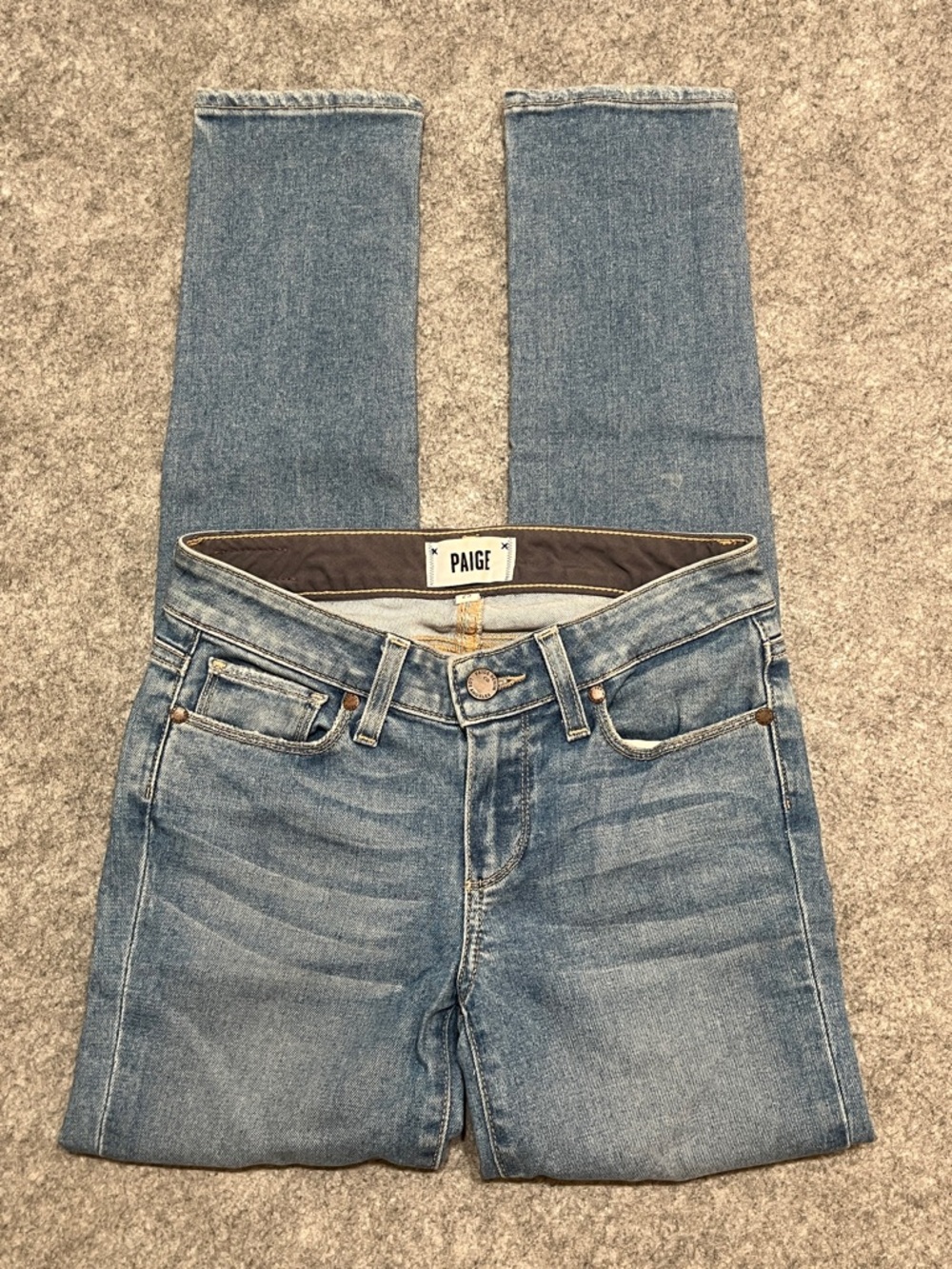 PAIGE Skyline Ankle Peg Women's Light Blue Straight Leg Jeans